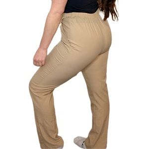 VINTAGE 90s Windbreaker Lightweight Neutral Oatmeal Tech Utility Pant Size 10